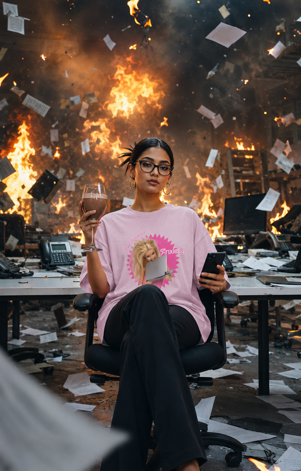 This Barbie has Anxiety | Barely Pink | Unisex Oversized T-Shirt
