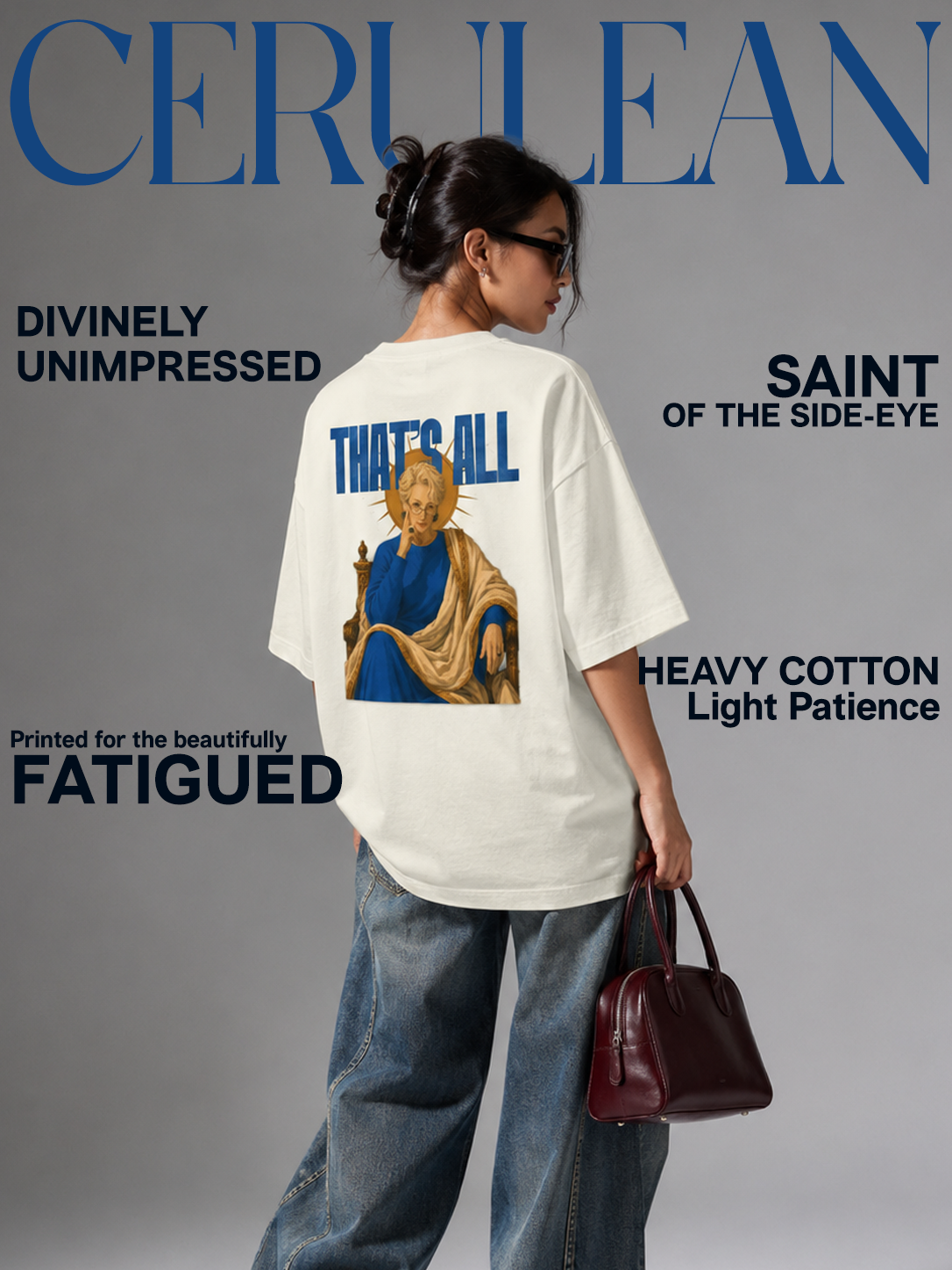Miranda Wears Cerulean | Unisex Oversized T-Shirt