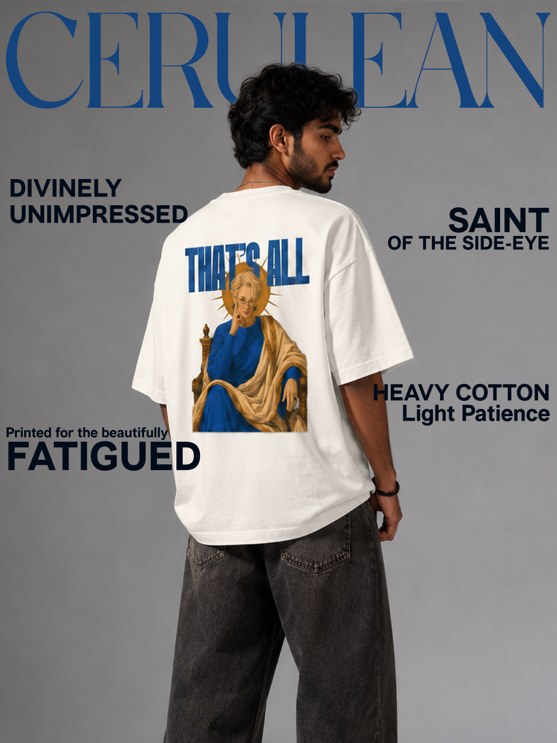 Miranda Wears Cerulean | Unisex Oversized T-Shirt