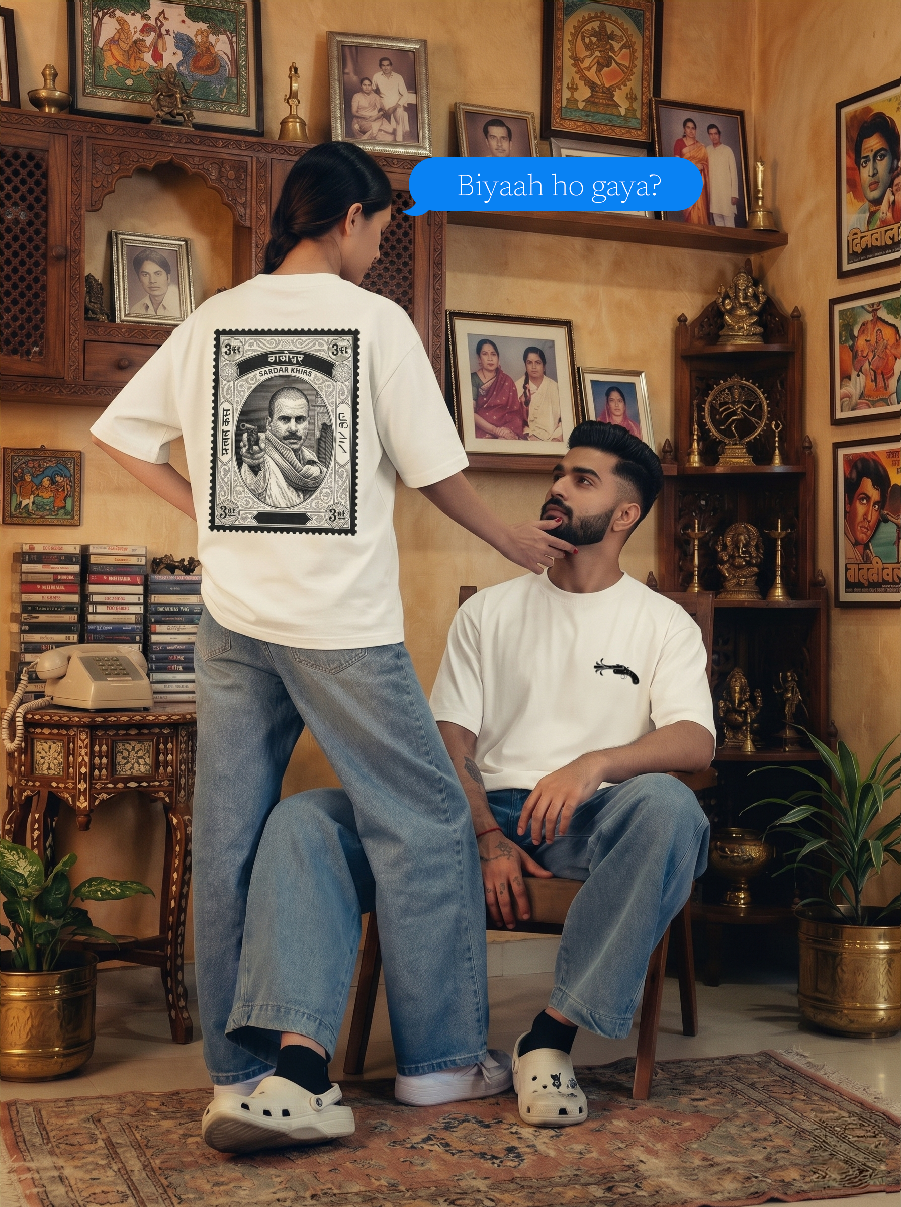Sardar Khan | Almost White | Unisex Oversized T-Shirt