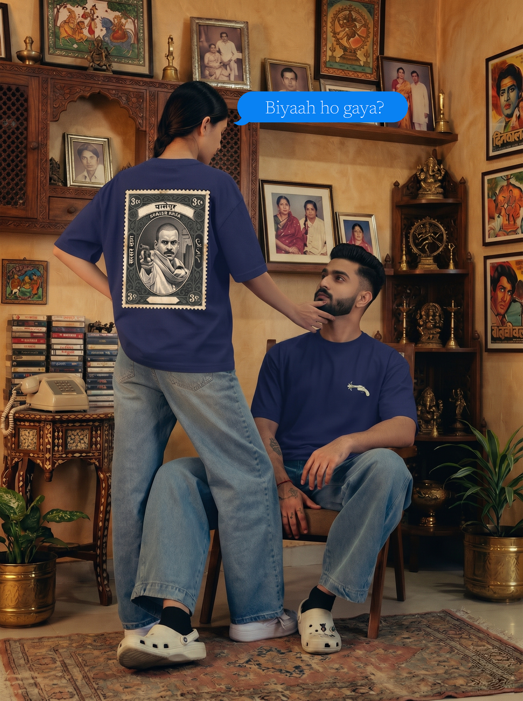 Sardar Khan | Blue | Unisex Oversized Classic T-Shirt